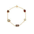 GRAINNE MORTON, FIVE MINI CHARM BRACELET, Garnet