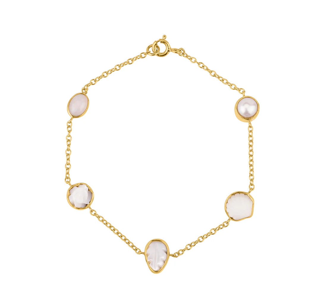 GRAINNE MORTON, FIVE MINI CHARM BRACELET, Pearl