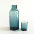 Handblown Hammered Glass Carafe + Cup | Blue