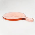 Hammered Glass Round Serving Board | Blush