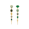 GRAINNE MORTON, FIVE CHARM VICTORIAN DROP EARRINGS, Green