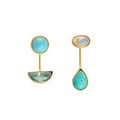 GRAINNE MORTON, DETACHABLE DROP EARRINGS, Teal