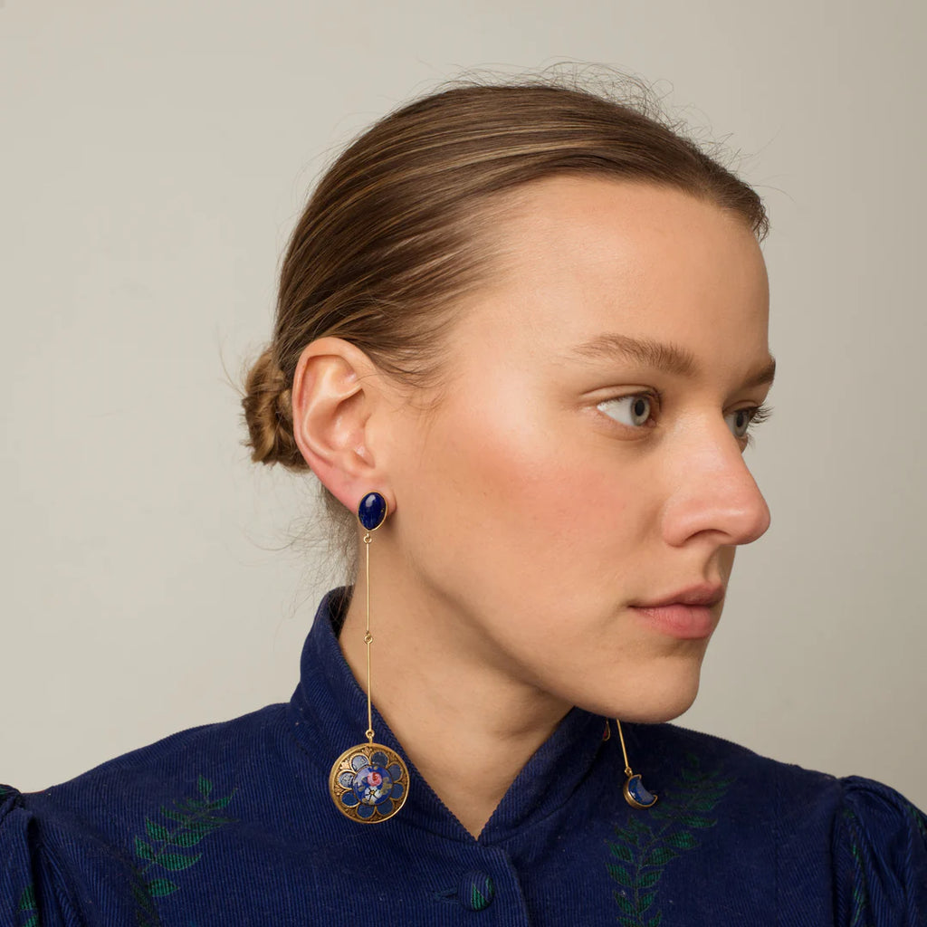 GRAINNE MORTON, MISMATCHED MOBILE DROP EARRINGS, Blue