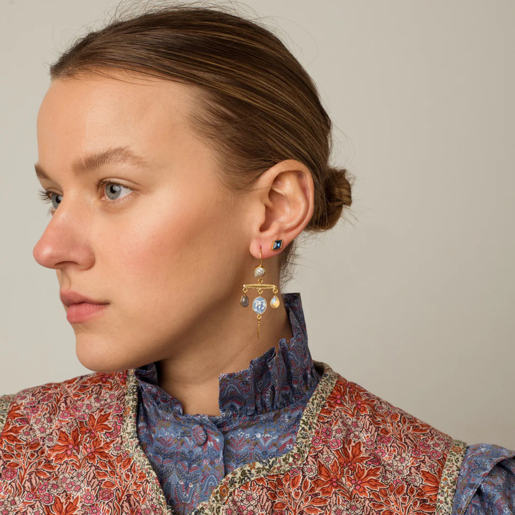 GRAINNE MORTON, MISMATCHED STUD EARRINGS, Blue