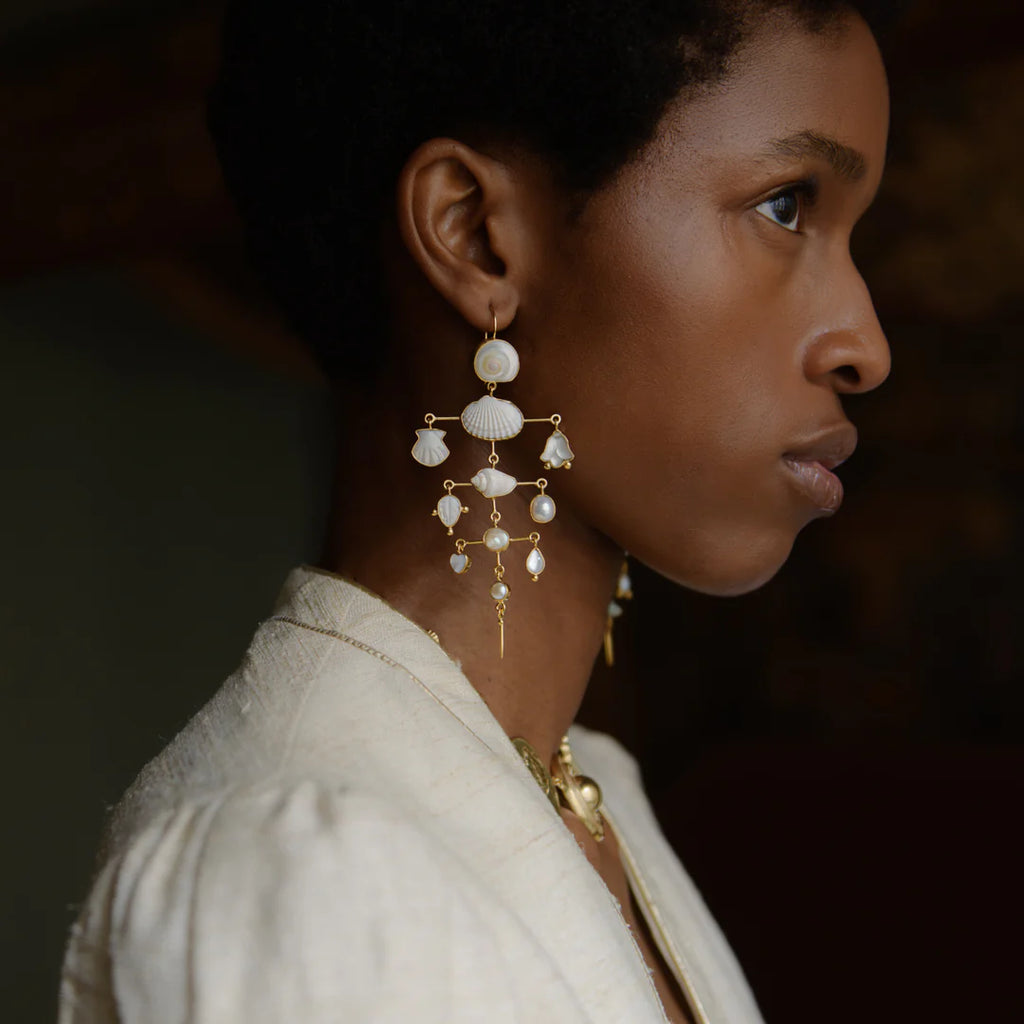 GRAINNE MORTON, MULTILAYERED BALANCE VICTORIAN DROP EARRINGS