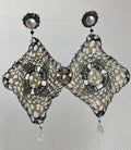 Luciana Corres, Pearl Stud Earrings Rhombus – Moonstone