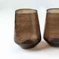 Handblown Hammered Glass Water Tumbler | Set of 2 | Smoke