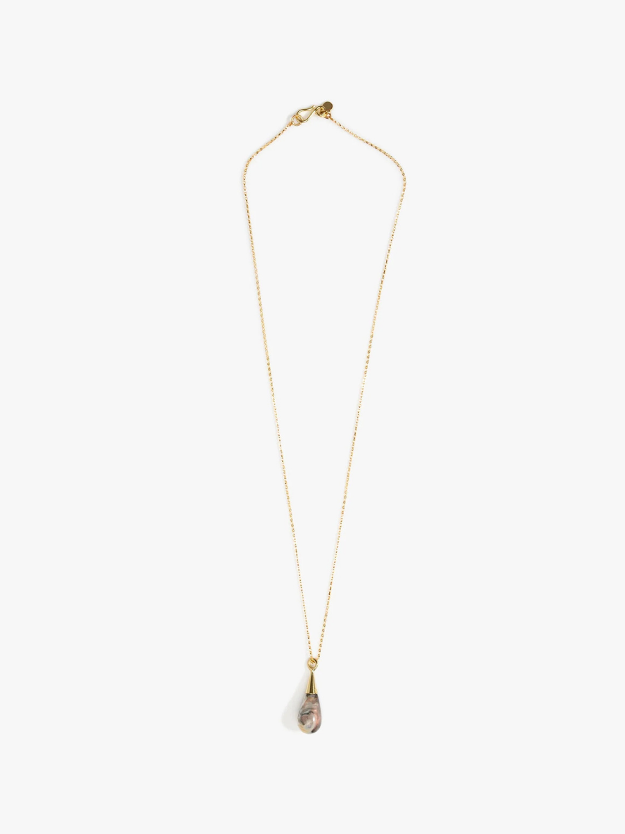 Dinosaur Designs Dew Drop Pendant, Sandy Pearl/14k Gold-Filled